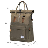 Edler Canvas Rolltop Travel Rucksack by Wolph