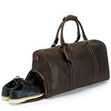 Otto Vintage-style Leather Weekender Duffel Bag by Wolph