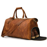 Otto Vintage-style Leather Weekender Duffel Bag by Wolph