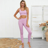 C-02 Seamless 2 Piece Padded Bra Leggings Set for Women by Wolph